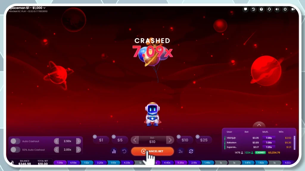 Gran multiplicador en Spaceman de Pragmatic Play